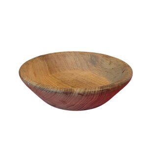 Vintage Primitive Wood Oak Bowl Handmade Artisan Boho Rustic Cottage Core